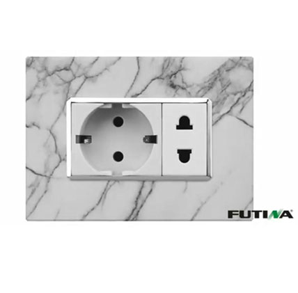 Dispositivo de cableado de enchufe y interruptor de placa plana estándar italiano Futina con placa colorida H100s
